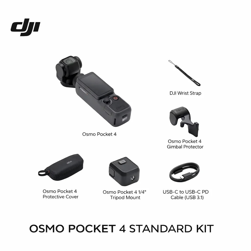 DJI Osmo Pocket 4 Gimbal Camera With Intelligent Video Tracking