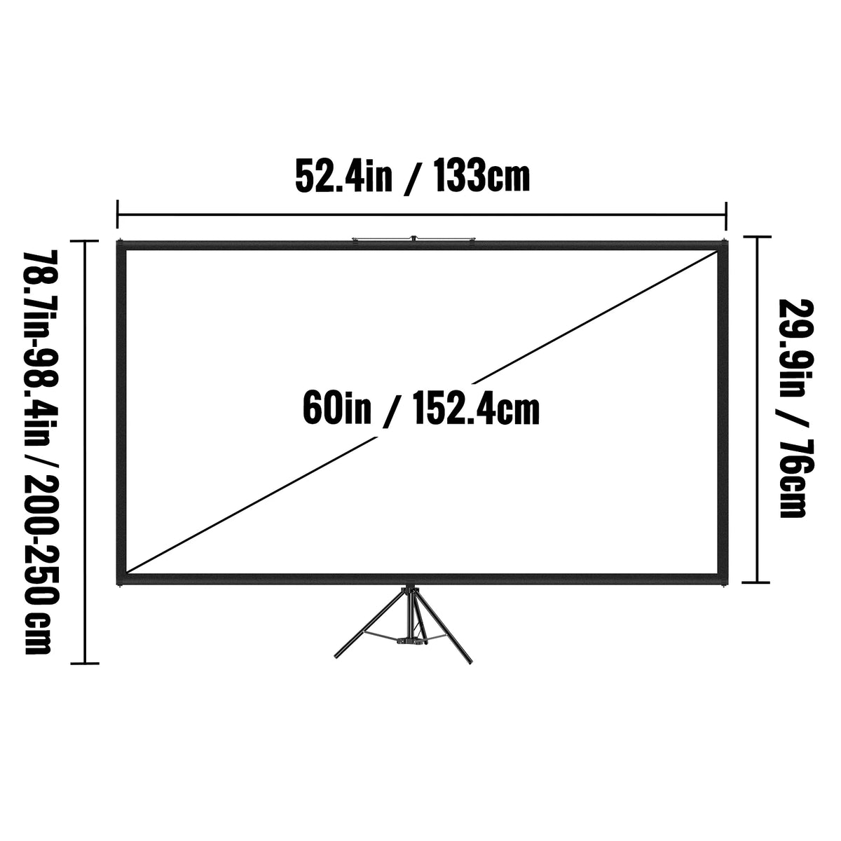 SucceBuy Portable Tripod Projector Screen For Home Cinema