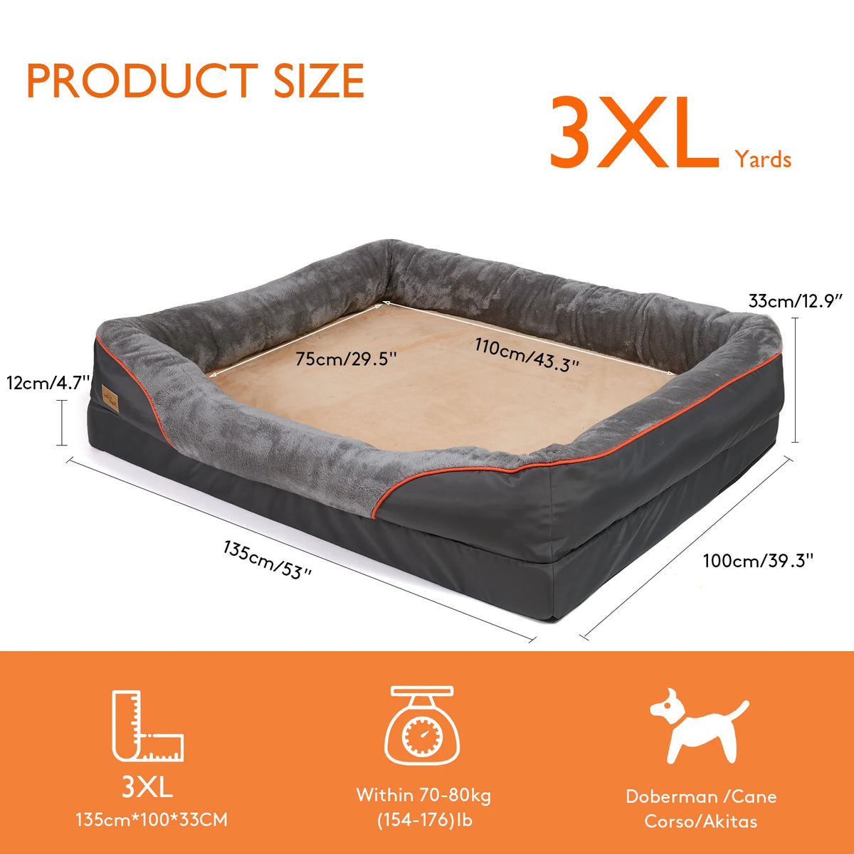 Bingopaw Anti Allergy Dog Bed Removable Washable Waterproof Fleece Cover