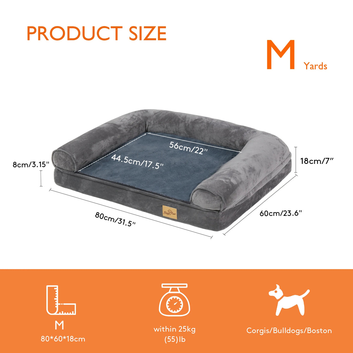 Bingopaw Soft Orthopedic Dog Bed Mattress With Removable Washable Cover