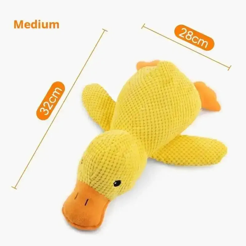 Squeaky Plush Duck Dog Chew Toy Bite Resistant Dental Cleaning