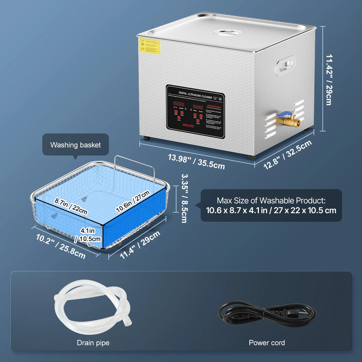 Succebuy Stainless Steel Ultrasonic Cleaner Portable Cleaning Machine For Home