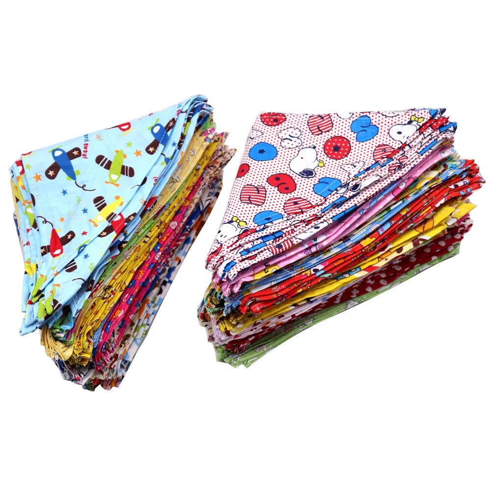 Pack Of 10 Cotton Dog Bandanas Bibs For Pets