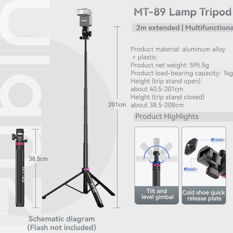 Ulanzi MT-79 Aluminum Alloy Universal Tripod For Camera And Light