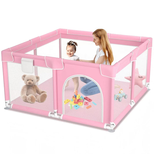 Indoor And Outdoor Baby Playpen With Breathable Mesh Walls