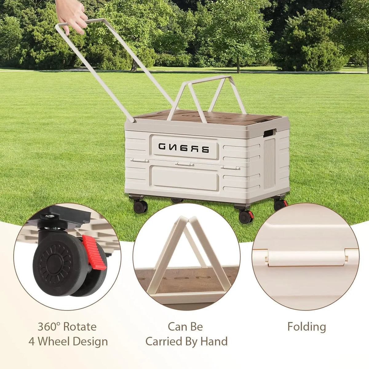 Heavy Duty Foldable 360 Rotating Storage Cart With Silent Wheels