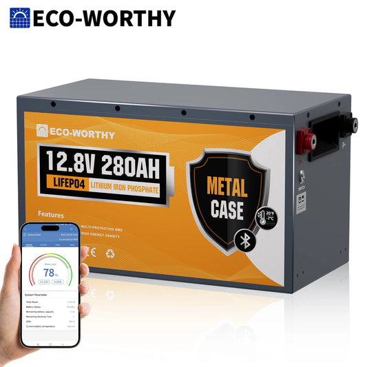Ecoworthy 12V 280Ah LiFePO4 Deep Cycle Battery With Bluetooth