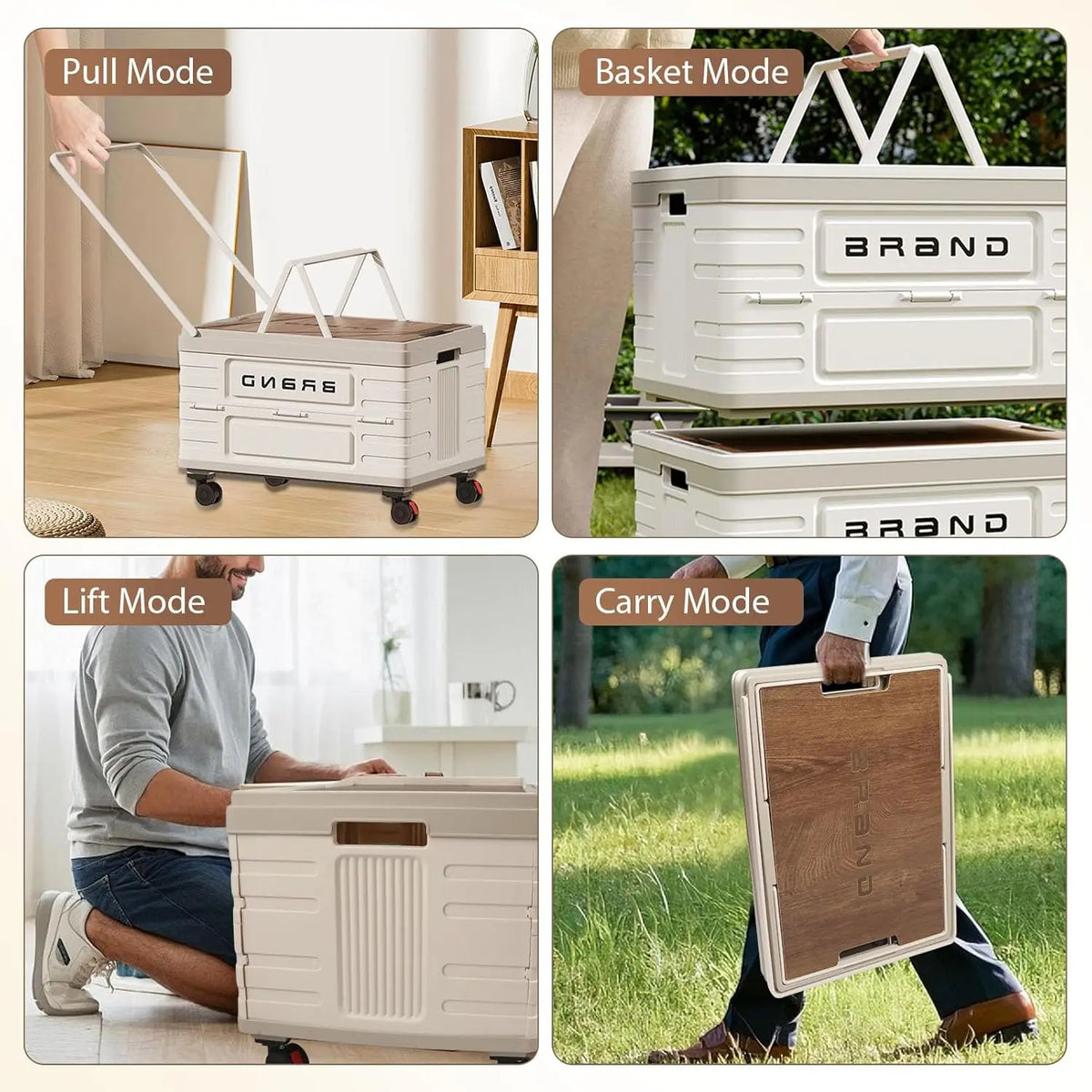 Heavy Duty Foldable 360 Rotating Storage Cart With Silent Wheels
