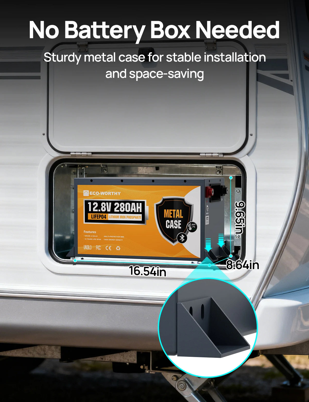 Ecoworthy 12V 280Ah LiFePO4 Deep Cycle Battery With Bluetooth