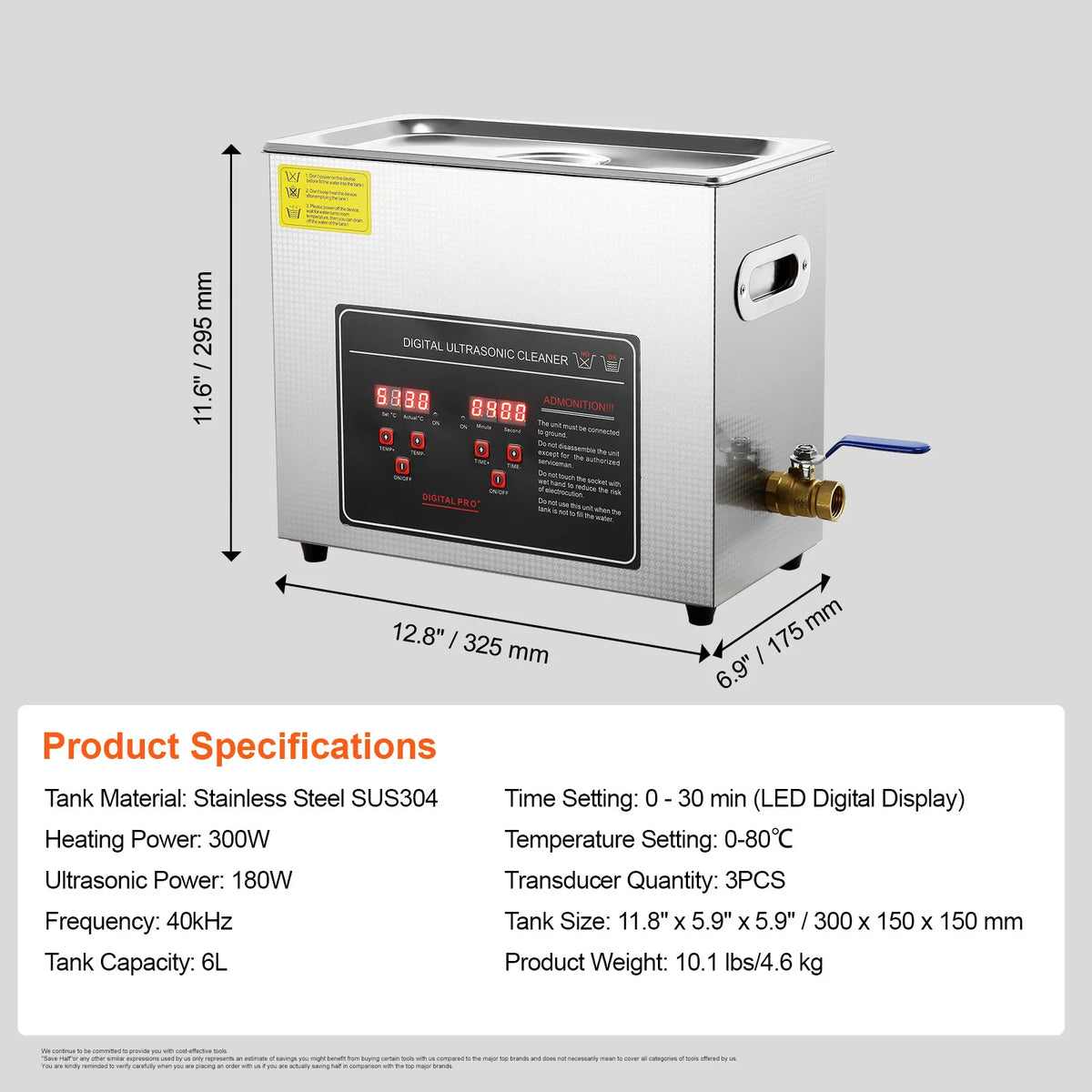 Succebuy Stainless Steel Ultrasonic Cleaner Portable Cleaning Machine For Home