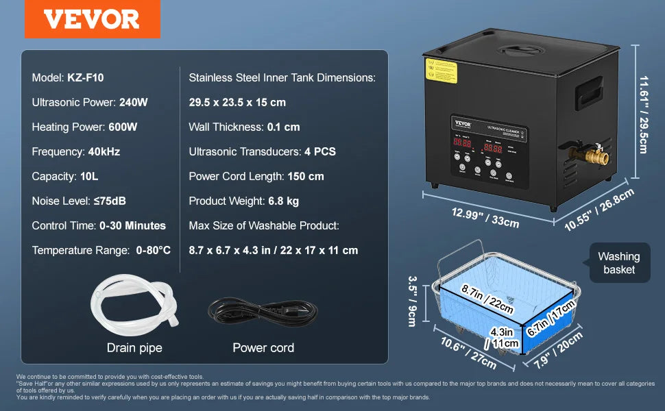 Succebuy Portable Ultrasonic Cleaner Dishwasher With Timer