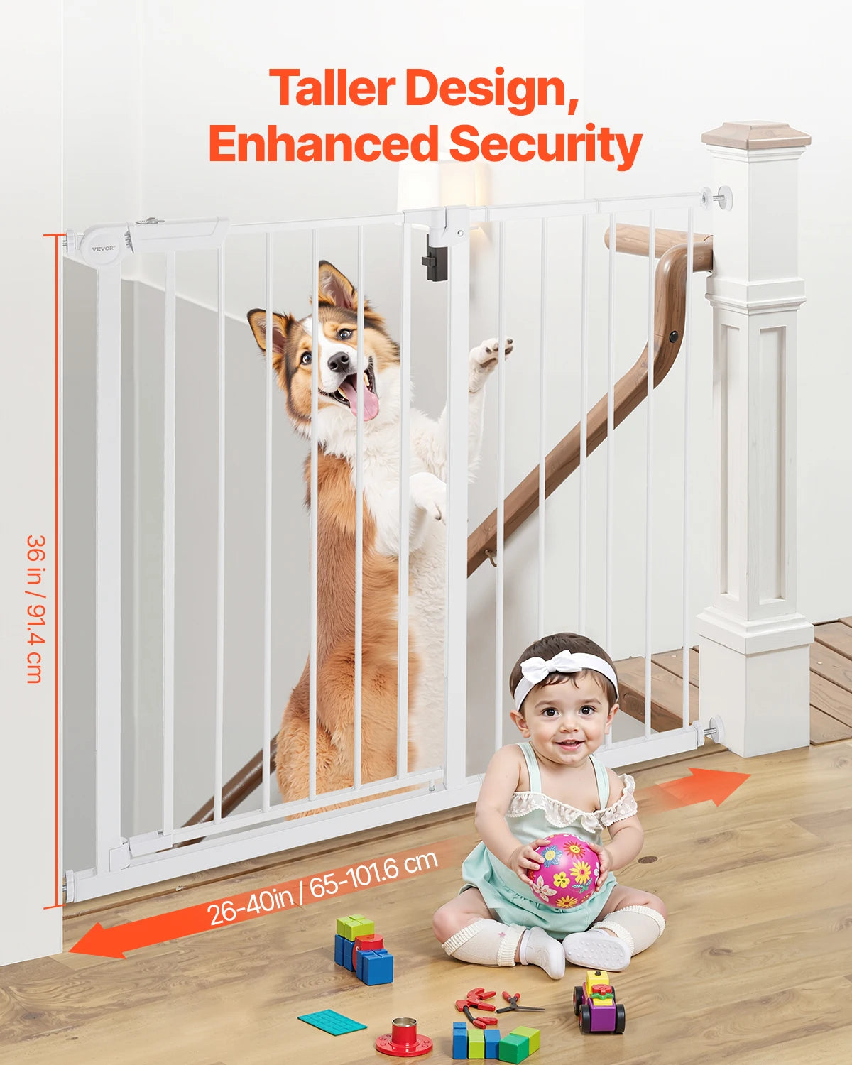 SucceBuy Easy Step Walk Thru Pressure Mount Baby And Dog Gate