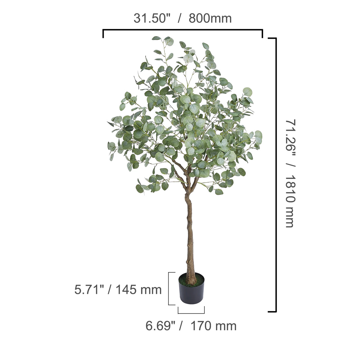 SucceBuy Artificial Olive Tree Secure PE Material Low Maintenance