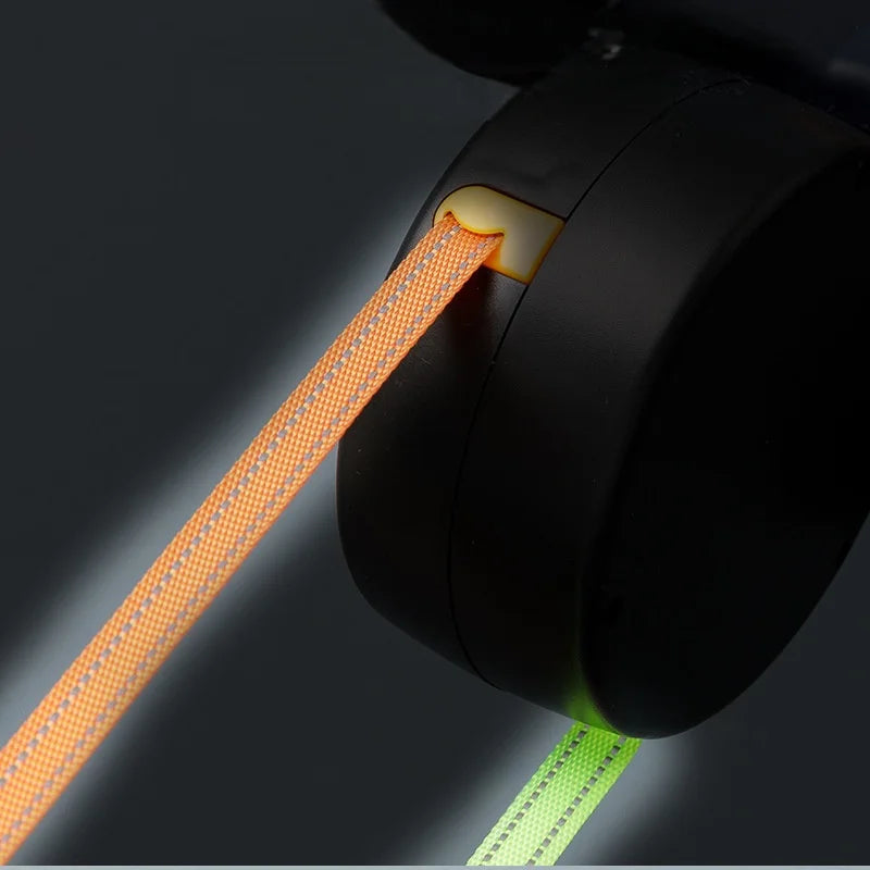 Retractable Dual Dog Leash With Led Light And Braking