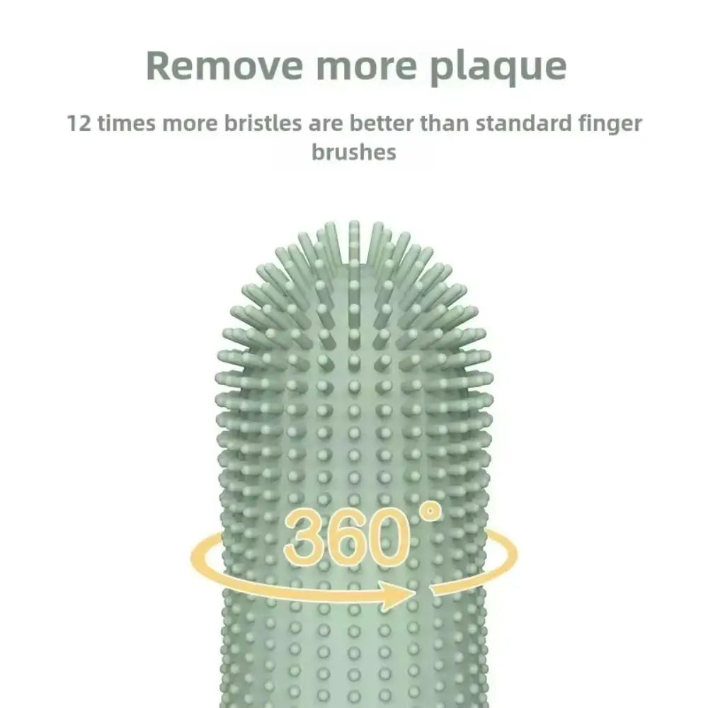 Dual Bristle Silicone Finger Toothbrush for Dog Dental Care