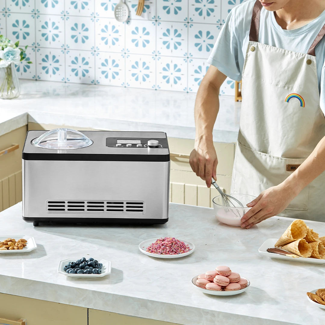 SucceBuy Automatic Ice Cream Maker Built In Compressor Yogurt Machine