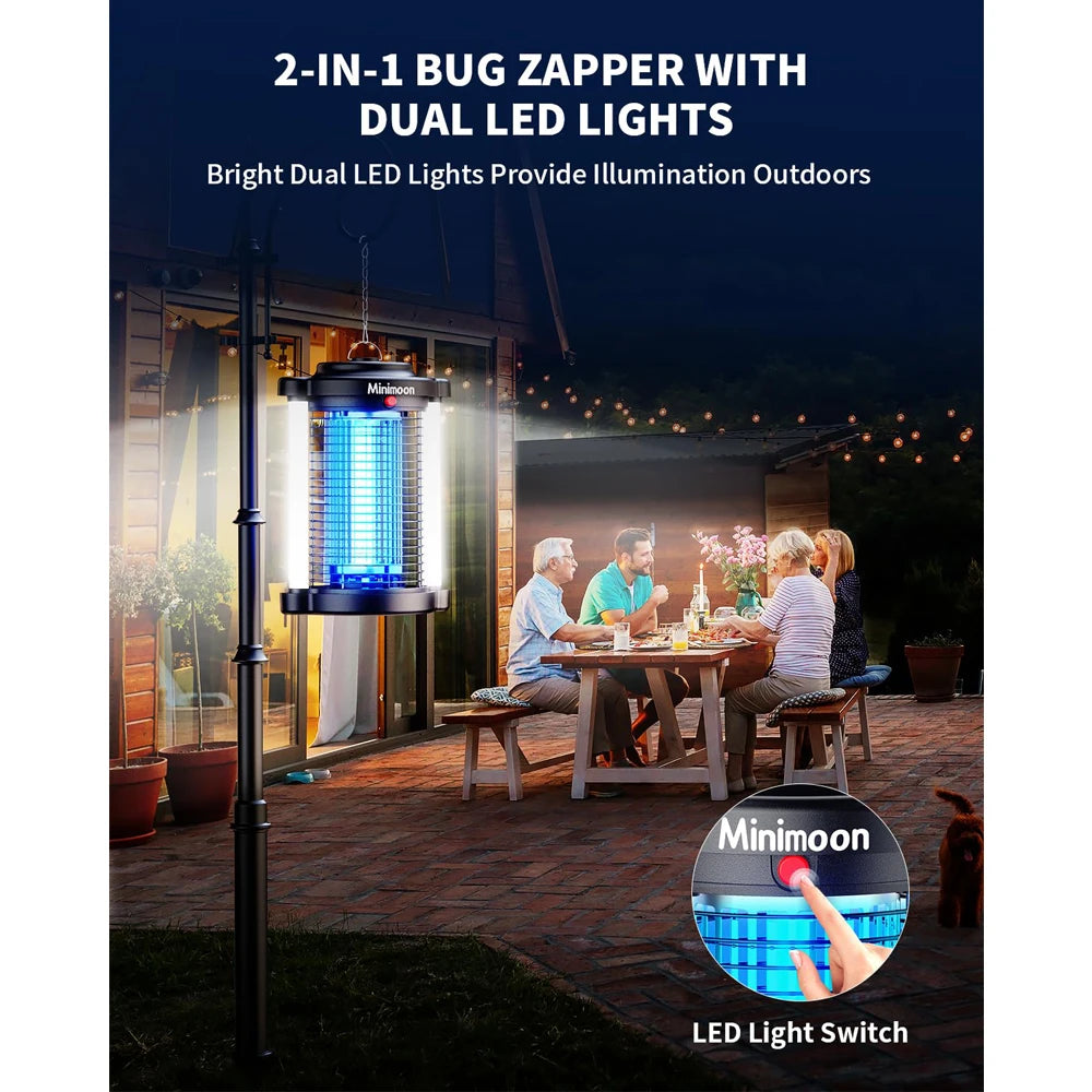 Minimoon Outdoor LED Bug Zapper With Dual Lights