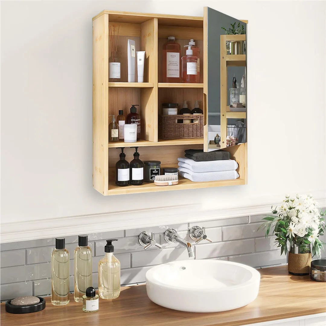 Luvodi Wooden Wall Mounted Medicine Bathroom Cabinet