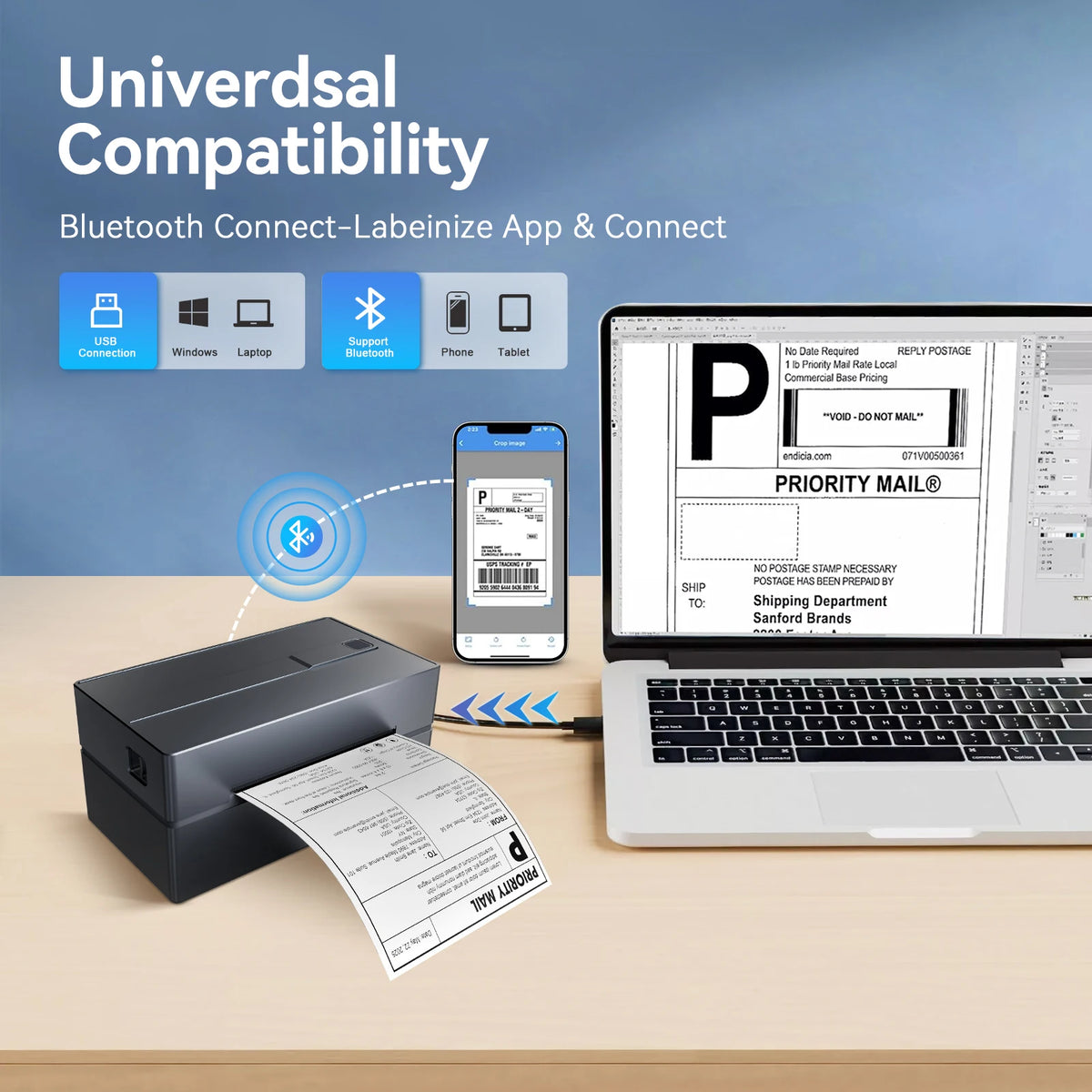 TakeYou Thermal Label Printer Portable No Ink Bluetooth High Speed