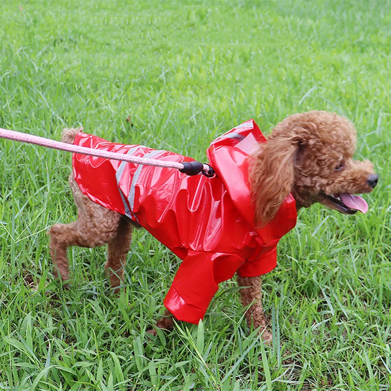 Waterproof PU Dog Raincoat Hoody Apparel Jacket