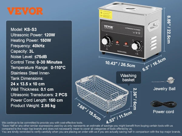 Succebuy Ultrasonic Cleaner With Timer And Heater