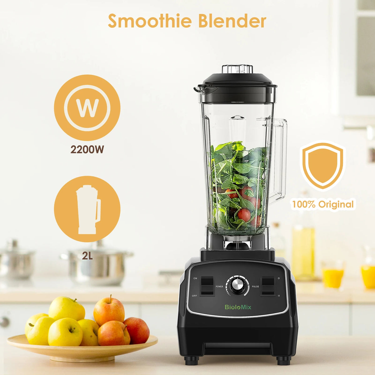 Biolomix 3HP 2200W Heavy Duty Commercial Grade Blender