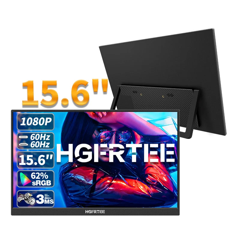 HGFRTEE Portable Monitor Second Screen GamingDisplay Built In Speakers