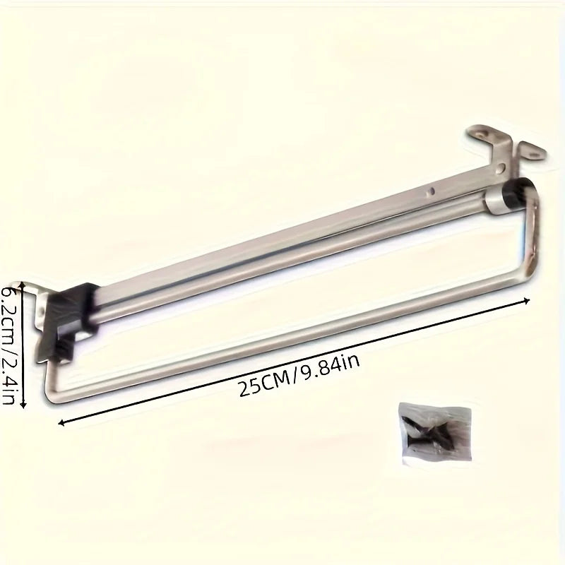 Foldable Adjustable Metal Clothes Storage Rod Hanging Rail Wardrobe Organizer