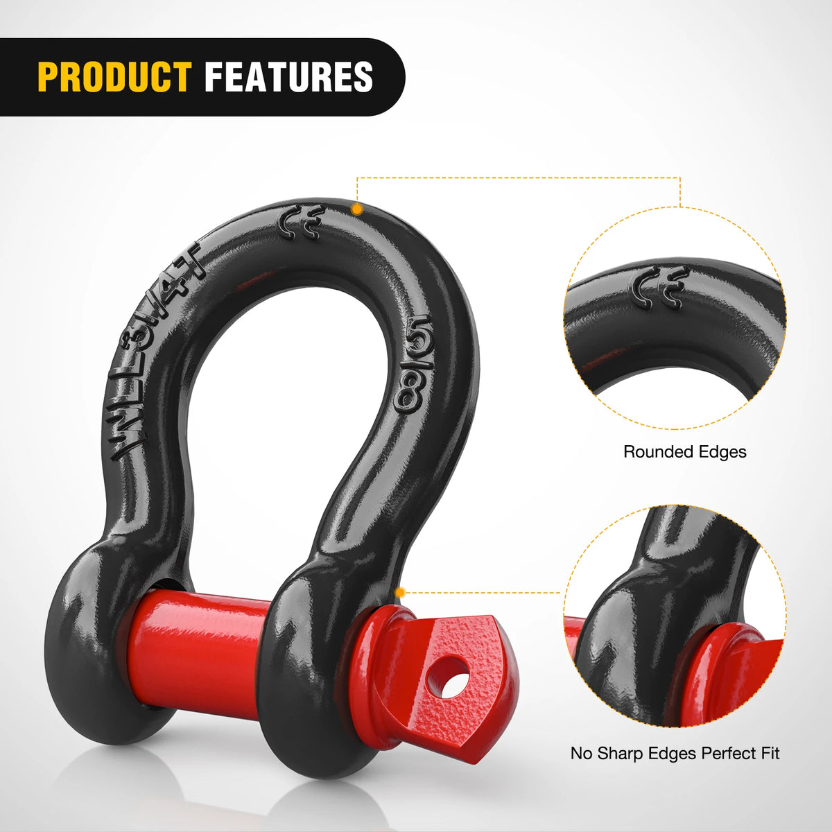 Nilight Heavy Duty Off Road Recovery D Ring Shackles
