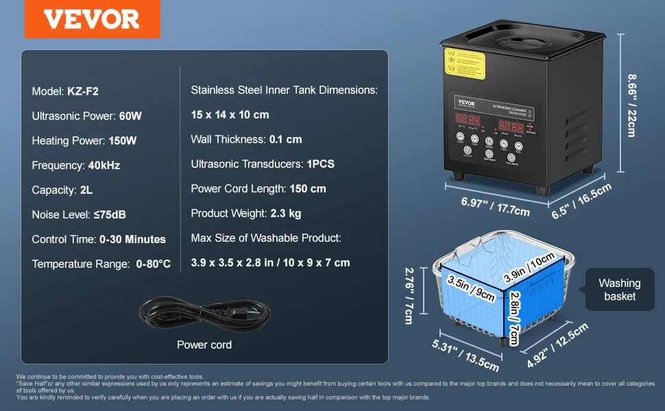 Succebuy Portable Ultrasonic Cleaner Dishwasher With Timer