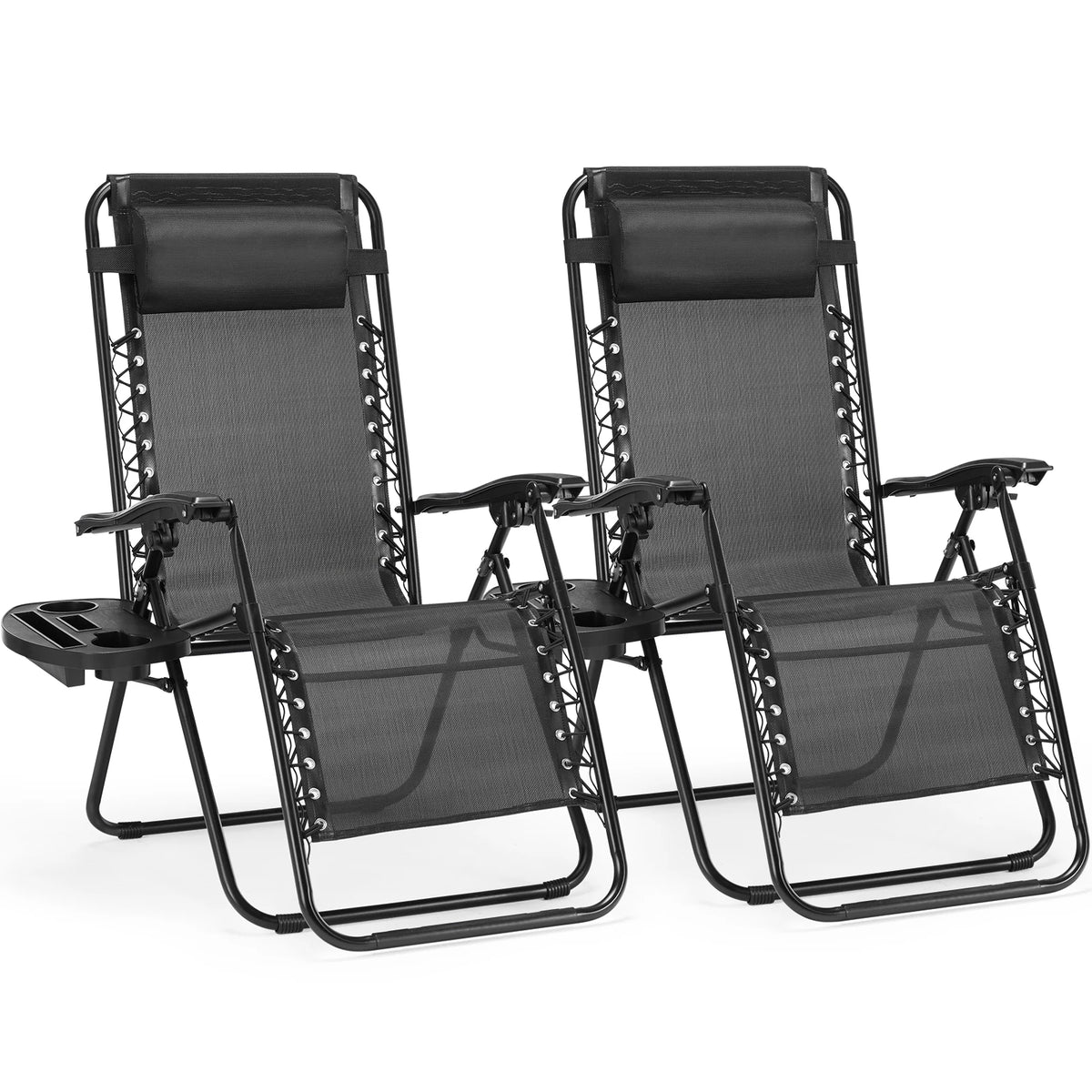 JHK Zero Gravity Portable Recliner Outdoor Lounge Chair With Pillow