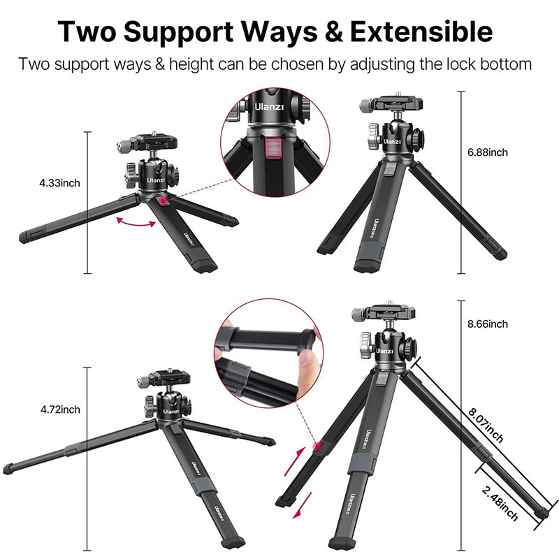 Ulanzi MT-24 Vlog Lite Metal Camera Tripod With Ballhead