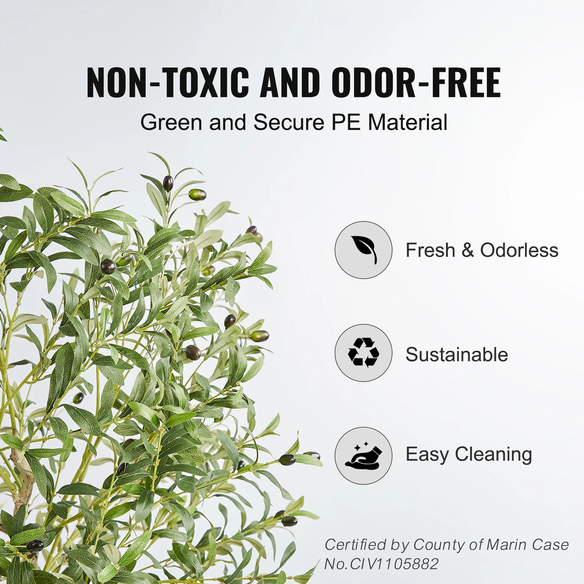 SucceBuy Artificial Olive Tree Secure PE Material Low Maintenance