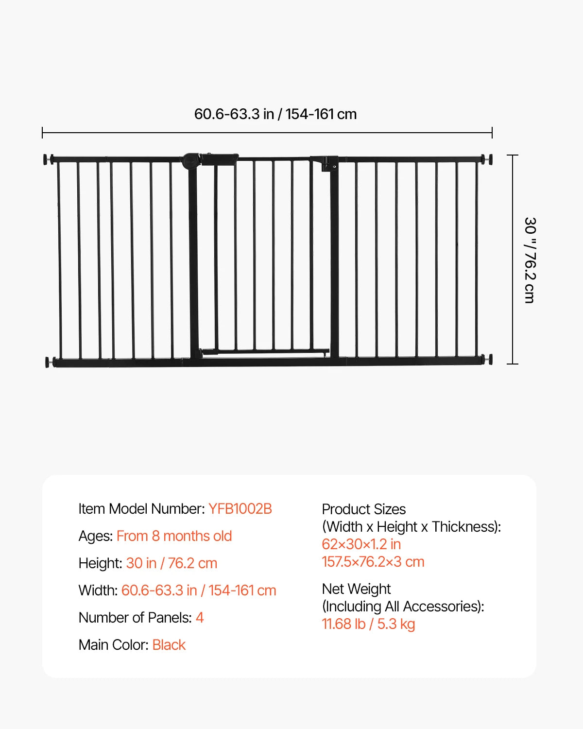 SucceBuy Easy Step Walk Thru Pressure Mount Baby And Dog Gate