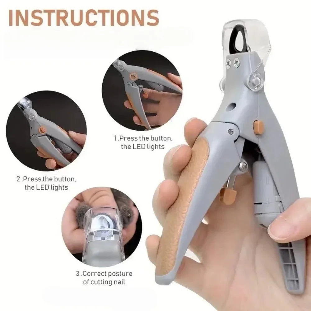 Professional Pet Metal Nail Clipper With Led Light