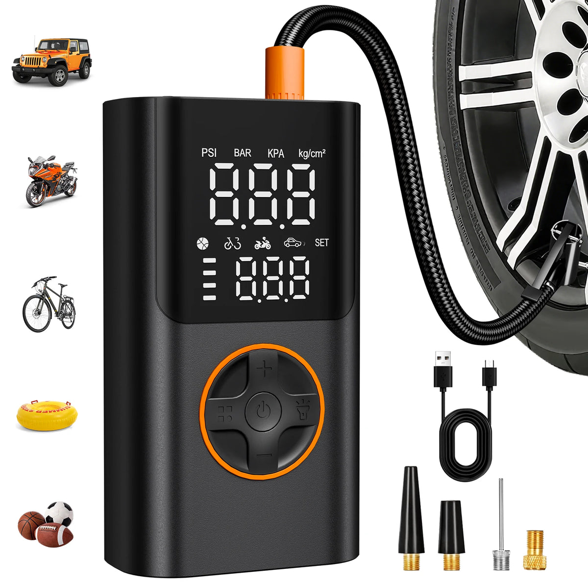 Chpownik Cordless Tire Inflator With Digital Display LED Light