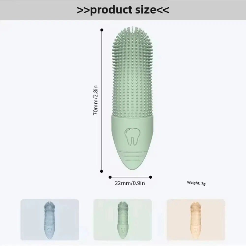Dual Bristle Silicone Finger Toothbrush for Dog Dental Care