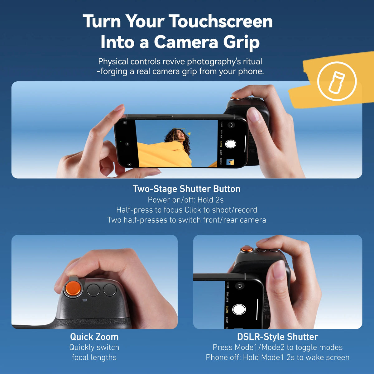 Telesin Magnetic Bluetooth Universal Camera Grip With Remote
