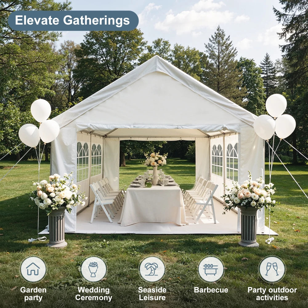 10x20 Heavy Duty Waterproof Anti UV Carport Canopy With Sidewalls