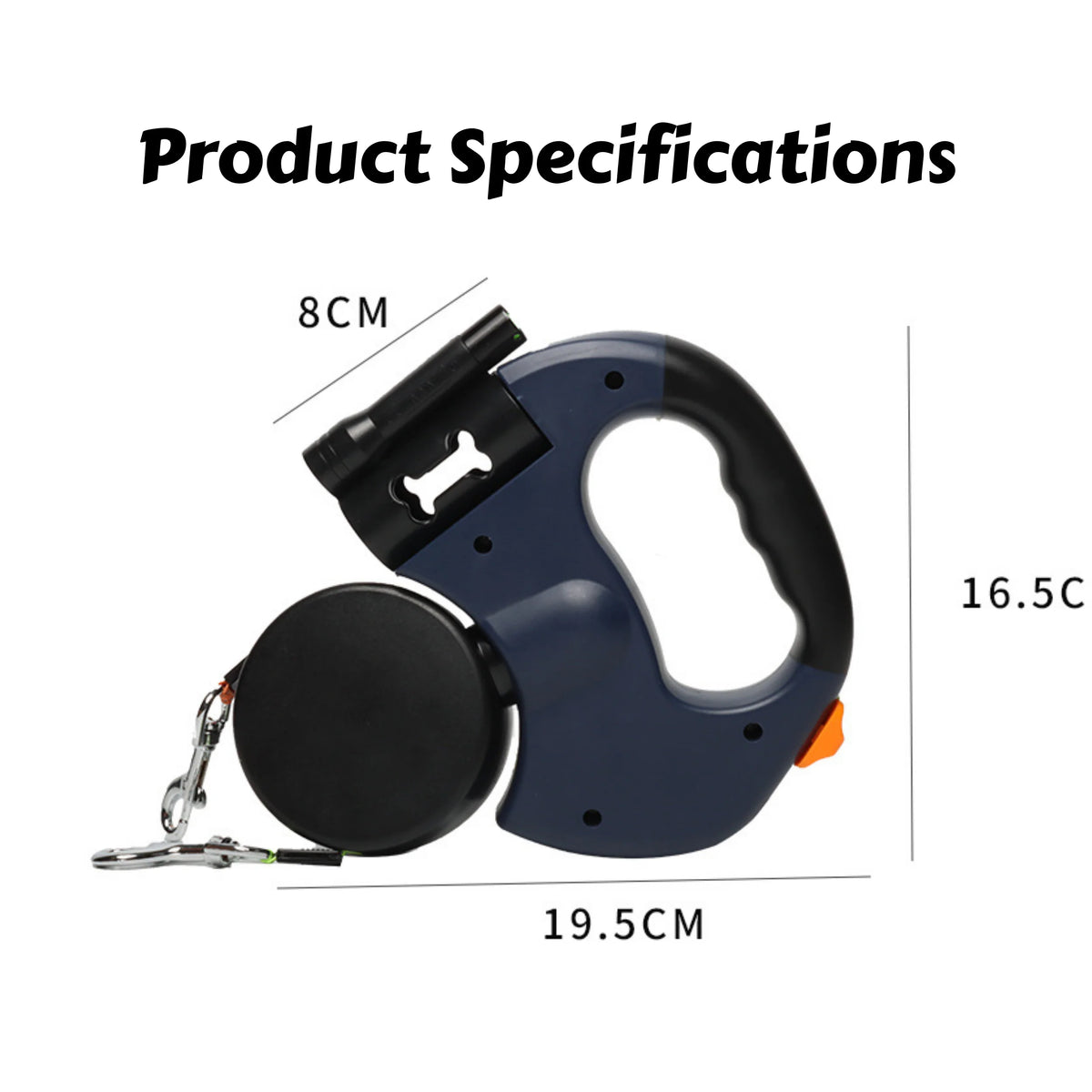 Retractable Dual Dog Leash With Led Light And Braking