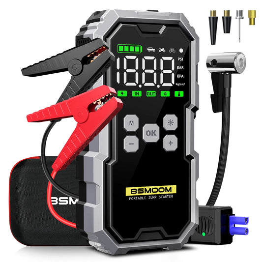 Biuble Portable 12V Car Jump Starter Air Compressor Power Bank