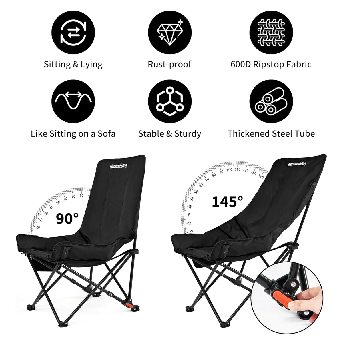 Naturehike Sea Star High Back Reclining Folding Camping Chair