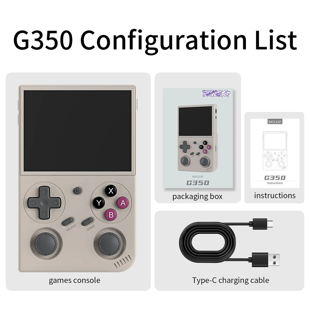 Batlexp G350 Handheld Retro Game Console Linux Dual Joystick Vibration