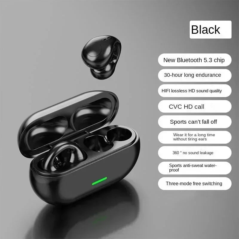 T75 Bone Conduction Wireless Bluetooth 5.3 Headphones Waterproof Sports Headset