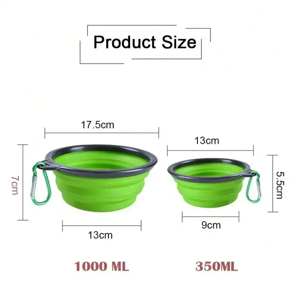 Dog Cat Silicone Food Water Bowl Portable Travel Camping Gear