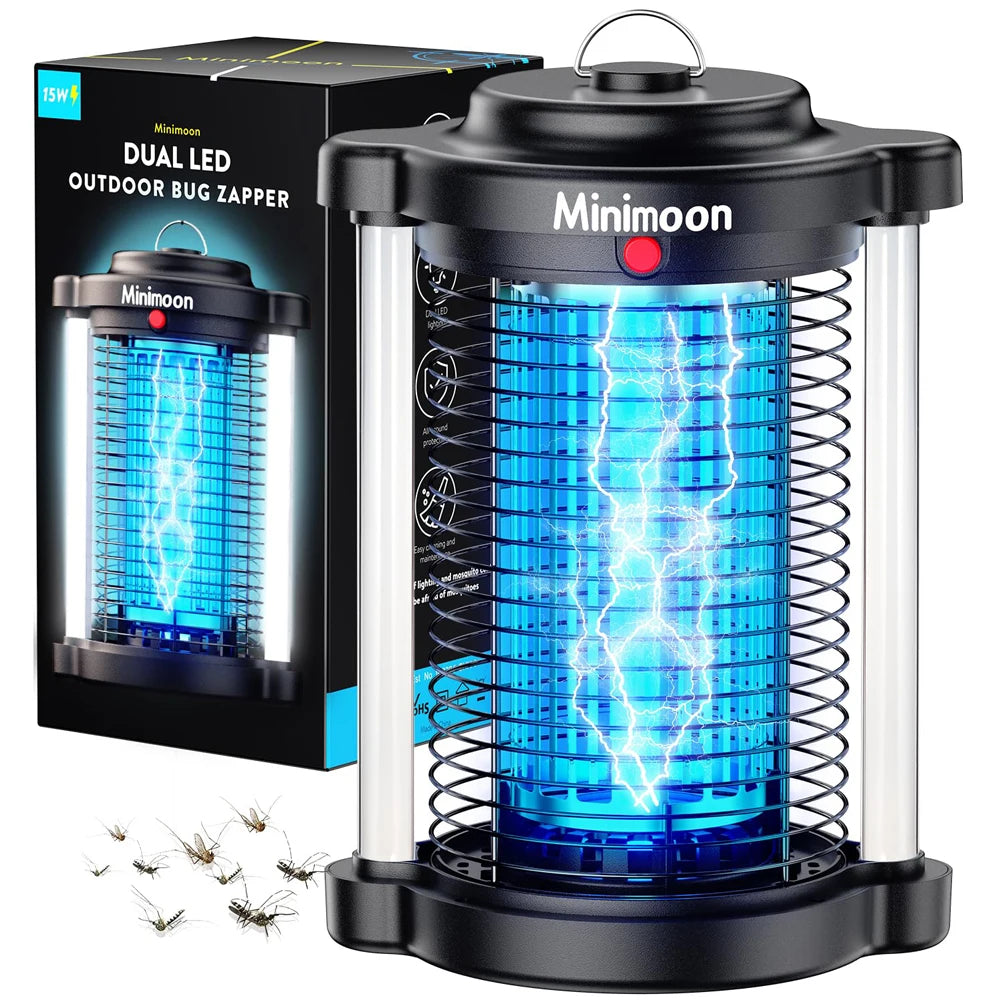 Minimoon Outdoor LED Bug Zapper With Dual Lights