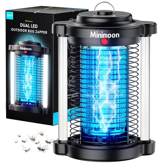 Minimoon Outdoor LED Bug Zapper With Dual Lights