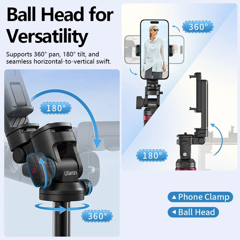 Ulanzi MT78 Tripod With Phone Holder And Cold Shoe Mount