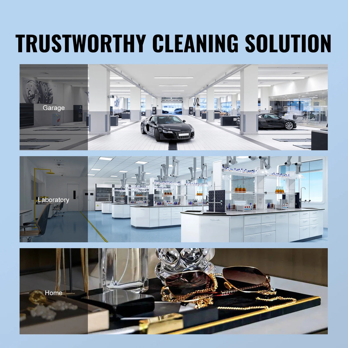 Succebuy Stainless Steel Ultrasonic Cleaner Portable Cleaning Machine For Home