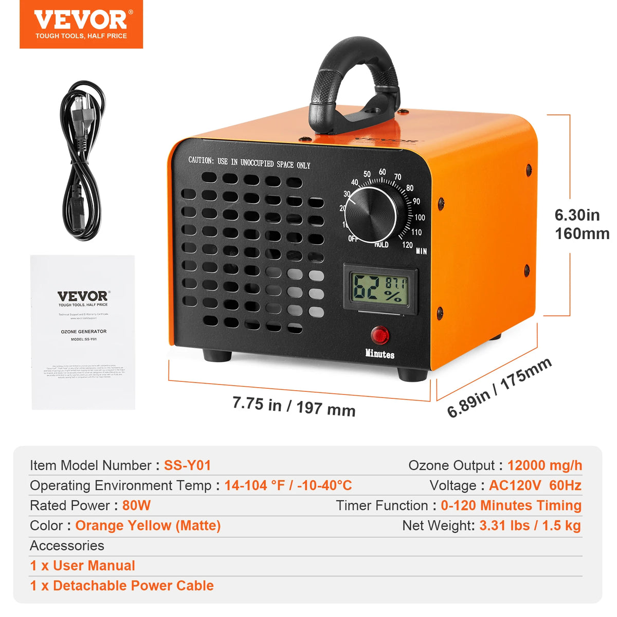 High Capacity Commercial Ozone Generator Odor Removal Machine